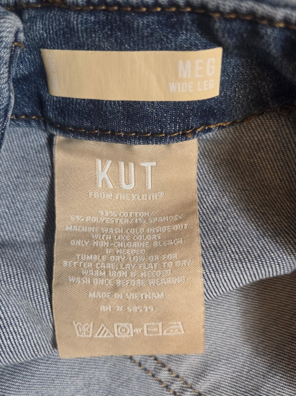 KUT from the Kloth Meg Wide Leg Jeans Size 4 Light Wash Cropped Patch Pocket - Picture 10 of 11